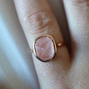 Monica Vinader Medium Siren Rose Gold Rose Quartz